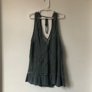Deep V-Neck Green AE Tank Top